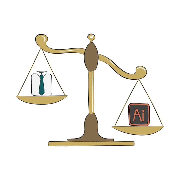 A scale weighing Evan's decision to be an accountant or designer