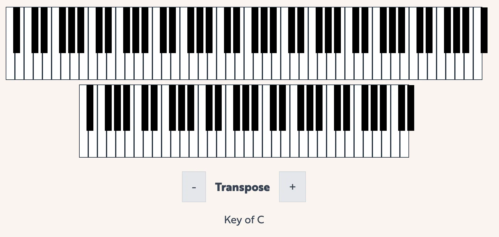 Screenshot of piano app